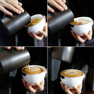 เหยือกตีฟองนมสแตนเลสเคลือบสีพร้อมโลโก้สั่งทำพิเศษ สำหรับทำลาเต้อาร์ต เหมาะสำหรับบาริสต้า - Product Image 3