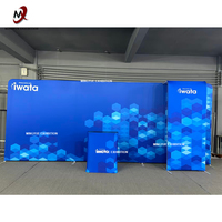 Stand Banner Pop Up Portabel Lipat Berbingkai Aluminium 3*3m untuk Pameran dan Iklan di Pameran Dagang
