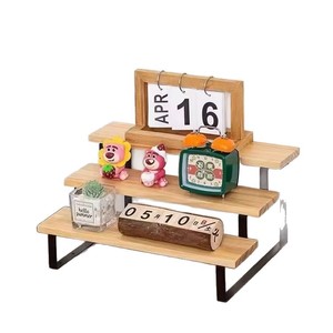 <b>Desktop</b> <b>Shelf</b> 3 Tier Wood Metal Frame Storage Rack For Perfume Cosmetics Makeup Organizer Rectangular Standing Type - Product Image 5