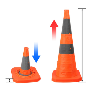 Cône de signalisation routière pliable de sécurité extensible réfléchissant Cônes de sécurité routière pliables - Product Image 1