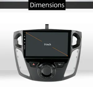 Rádio para carro com tela sensível ao toque, venda direta da fábrica, rádio embutido na navegação do veículo, android 11, tela grande, dvd player para ford focus