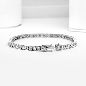 Funze टेनिस ब्रैसलेट सीडी डायमंड बनाम डीएफ रंग 9k सफेद सोने की प्रयोगशाला हीरा गहने चेन ब्रेसलेट - Product Image 3