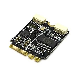 Zuiver koper 2 poorten <span class=keywords><strong>USB</strong></span> 2.0-connector naar NGFF M.2 Key A+E-adapter Riser-kaart datakabel - Product Image 3