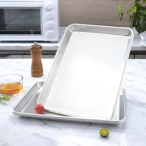 Vassoio in lega di alluminio 33X26 <span class=keywords><strong>cm</strong></span> griglia di cottura padella rettangolare vassoio piatto <span class=keywords><strong>per</strong></span> forno cibo - Product Image 3