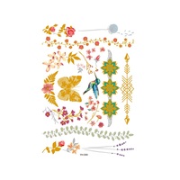 Henné doré et argenté écologique pour le visage et les mains, pour femmes et enfants, imperméable, tatouage temporaire au henné métallique, autocollant