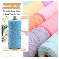 Vente en gros d'usine DIY 3mm/4mm/5mm Corde en coton tressée décorative, Cordon de macramé, Fil de macramé