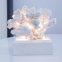 Ornement lumineux LED en résine corail faite à la main, décoration de récif méditerranéen, 13 cm, pour aquarium, cadeau