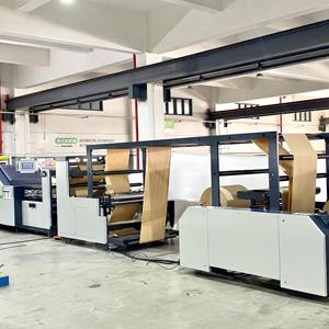 ROKIN MARCA Larga vida útil <span class=keywords><strong>Carrefour</strong></span> Uso Mango retorcido Máquina de fabricación de bolsas de papel completamente automática Mini máquina de bolsas de papel - Product Image 4