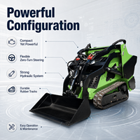 Chargeuse compacte certifiée CE EPA EuroV ISO LOGWAY, hydraulique puissante, faible consommation de carburant, pour usage agricole.