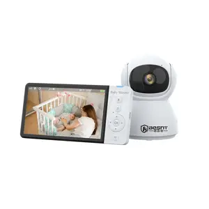 2024高清视频智能家居系统720P 5英寸屏幕安全摄像头摇篮曲婴儿监视器摄像头定制