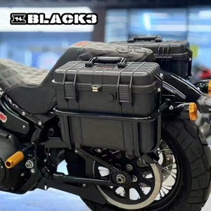 Sacoches rigides noires Black3 pour motos HD FL/FX <span class=keywords><strong>Softail</strong></span>, sac à dos arrière étanche de style DS Club en nylon - Product Image 4