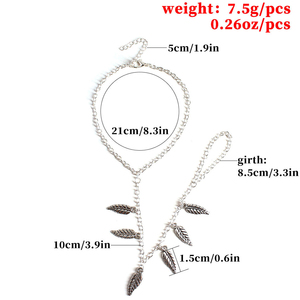 Offre Spéciale Feuille Gland <span class=keywords><strong>Argent</strong></span> Chaîne Femmes Sandales Aux Pieds Nus <span class=keywords><strong>Cheville</strong></span> Bracelet De <span class=keywords><strong>Cheville</strong></span> Chaîne De Pied - Product Image 6