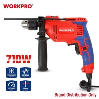 Perceuse à percussion électrique professionnelle WORKPRO 13 mm 710 W