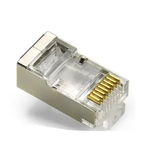 EXW High Quality Cat6 Passthrough RJ45 Connector Plug Shielded for c6a patch cord cat5 patch cord pvc cord