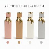 Flacons de parfum vides en verre ambré (30 ml et 80 ml) forme plate avec pulvérisateur à pompe et emballage en boîte avec impression sérigraphique