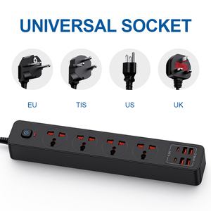 Cable de extensión de tira de alimentación de pared con <span class=keywords><strong>protector</strong></span> contra sobretensiones estándar del Reino Unido con tira de alimentación universal de 4 USB para 4 USB y 2 tipo C - Product Image 2