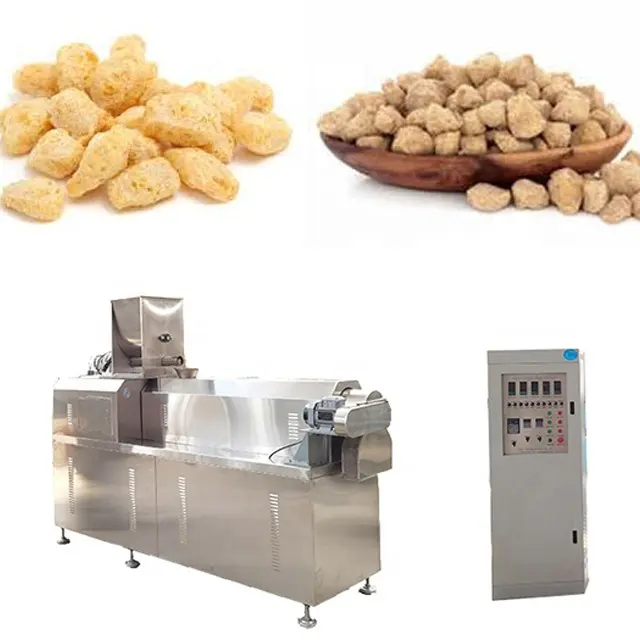 Máquina extrusora automática de carne de soja vegetariana, máquina extrusora de pepitas de soja, máquina extrusora de alimentos y proteínas, planta