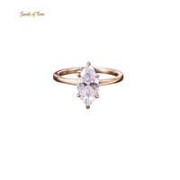 Bague en moissanite taille marquise de 1, 2 et 3 carats pour femme en argent sterling S925 avec sertissage de pierres tendance et service personnalisé