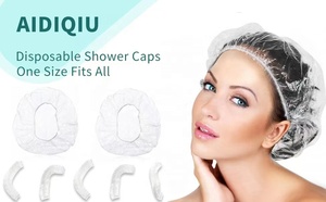 100/pcs Jetable Étanche En Plastique PE Douche <span class=keywords><strong>Bonnet</strong></span> <span class=keywords><strong>De</strong></span> <span class=keywords><strong>Bain</strong></span> Hôtel <span class=keywords><strong>Blanc</strong></span> Bande Clip Jetable <span class=keywords><strong>Bonnet</strong></span> <span class=keywords><strong>De</strong></span> Douche - Product Image 2