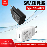 Pengisi Daya Dinding Listrik USB Type-C Shenzhen Lvxiangyuan 5V 1A 5W Colokan EU Bersertifikasi CE Perlindungan OTP OVP Ramah Lingkungan