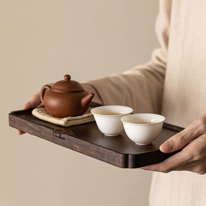 Ebony Dry Brewing Tray Irregular Shape Heat Resistant For Kung Fu <b>Tea</b> <b>Set</b> Afternoon <b>Tea</b> Snack Plate - Product Image 4