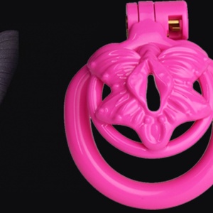 Jaula de Castidad FRRK Rosa con Anillo para Pene, Dispositivos de Castidad para Hombres, Jaula para Pene con 4 Anillos, Juguetes Sexuales de Bondage para Adultos - Product Image 5