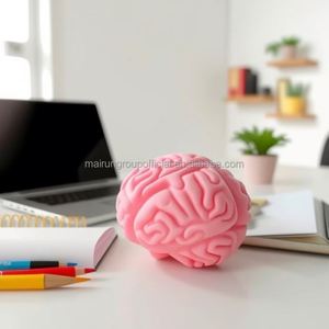 Custom Eco-Friendly Non-Toxic Phthalate Free Biodegradable PU <b>Squeeze</b> Foam White Brain Shaped Promotional Stress <b>Ball</b> for Kids - Product Image 5