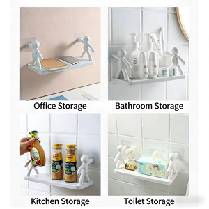 Estantes de Almacenamiento de Cosméticos, Nuevos Estantes Creativos Autoadhesivos con Diseño de Muñeca <span class=keywords><strong>Blanca</strong></span> para <span class=keywords><strong>Baño</strong></span>, Armario y Artículos Esenciales - Product Image 3