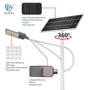 Farolas Solares LED de Aluminio Personalizadas, Impermeables IP65, de Alta Eficiencia, para Carreteras, Parques y Granjas, 6000K, 2 Años de Garantía - Product Image 2
