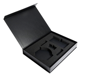 Caja de embalaje de papel magnético plegable de regalo de cartón rígido negro personalizado al por mayor - Product Image 1