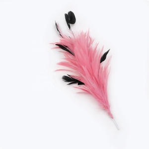 Plumes de poulet teintes de haute qualité de 30 cm (12 pouces) pour fleurs en fil métallique, idéales pour coiffes, chapeaux, corsages, et projets DIY avec motifs teints - Product Image 4