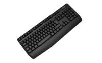 Clavier à membrane sans fil AIKUN 2.4G pleine taille pour bureau et domicile - Interrupteurs en caoutchouc - Touches multimédia - Emplacement pour clé USB - 2 piles AAA