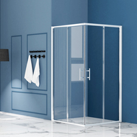 Cabine de douche coulissante en verre trempé de luxe de haute qualité Clips gratuits Voyeur accessoires de cabine de douche pour salle de bain