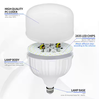 Ampoules LED blanches très vendues au Moyen-Orient, puces SMD 2835, forme en T, abat-jour en PP, culot B22/E27, économie d'énergie, haute luminosité pour
