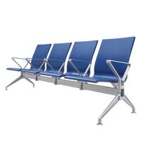 Kursi Bandara Ergonomis Berbahan Metal dengan Sandaran Tangan 3 Dudukan Tahan Korosi Mudah Dibersihkan untuk Lobi Bank Rumah Sakit Mal Pusat Kebugaran Penggunaan Luar Ruangan