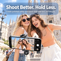 Mini trépied pliable pour selfie stick avec contrôle du zoom, rotation à 720°, télécommande détachable pour les voyages et le vlogging
