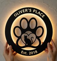 Letreros Luminosos LED Personalizados de Alto Brillo DRS, Letreros Acrílicos Retroiluminados en 3D, Letrero con Marco de Acero Inoxidable para Interiores