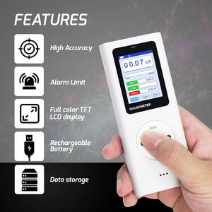 เครื่องวัดเกาส์แบบดิจิตอล เครื่องวัดเทสลา เครื่องตรวจจับสนามแม่เหล็กแบบพกพา ช่วงการวัด 0~25k Gs จอแสดงผลสีสำหรับการทดสอบแม่เหล็ก - Product Image 5