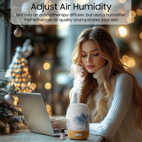 Offre Spéciale base en bois humidificateur d'air à ultrasons de table diffuseur d'arôme d'huile essentielle électrique