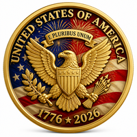 Pièce de monnaie commémorative de la fondation des États-Unis 1776-2026 pour les commandes en lots personnalisées et les promotions sur le thème du patrimoine