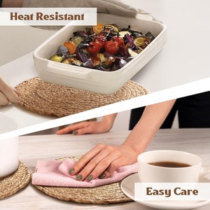 Manteles Individuales Redondos de Bambú Tejido, Estilo Boho, Rústico, Tradicional Chino, No Tóxicos, para Fiestas - Product Image 4