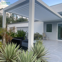 Pergola extérieure en aluminium imperméable à l'eau avec toit à lamelles réglables, abri pour patio, jardin, terrasse et cour de villa