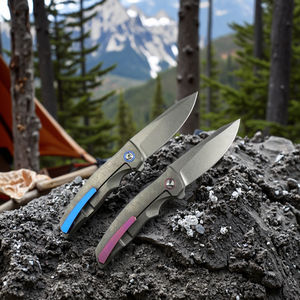 سكين جيب فاخر بشفرة من مسحوق فولاذ M390، أداة EDC راقية بمقبض تيتانيوم مصنع بتقنية CNC، مناسب للاستخدام القتالي والتخييم بنمط Bowie وللأعمال اليدوية DIY - Product Image 5