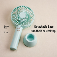 Mini ventilateur portable à main, 4 vitesses, puissant et silencieux, rechargeable par USB, pour voiture, maison et extérieur, emballage en boîte