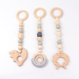 3pcs Baby Play Gym Stroller Rattle <strong>Toy</strong> Wooden <strong>Pram</strong> Infant <strong>Toys</strong> Activity Gym <strong>Hanging</strong> Grasping Teether Pendant <strong>Toy</strong> for Baby - Product Image 6