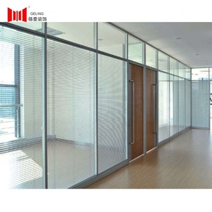 Vidrio Templado doble, material de perfil de aluminio para interior, desmontable, pared de partición fija con persiana, gran oferta, 2020 - Product Image 4