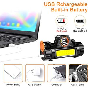 ไฟฉายคาดศีรษะ LED แบบชาร์จไฟได้ กันน้ำ สายรัดปรับมุมได้ น้ำหนักเบาพิเศษ สำหรับตั้งแคมป์ ตัวอย่างสินค้าฟรี - Product Image 3
