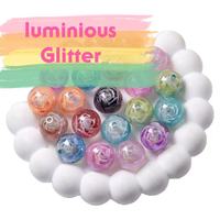 Nouvelles perles électroplaquées optiques Y2K 16 mm, lumineuses, à reflets fins, couleur rose, idéales pour stylos à perles et travaux manuels DIY