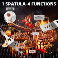 11Pcs Set Peralatan Panggang BBQ dari Baja Tahan Karat, Perlengkapan Alat Panggang Praktis Portabel dengan Tas Penyimpanan