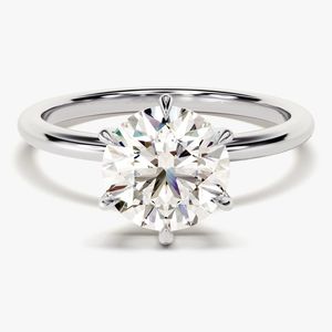 Grosir tersertifikasi Gra berlapis emas 14K cincin Moissanite 3ct 5 karat cincin janji - Product Image 3